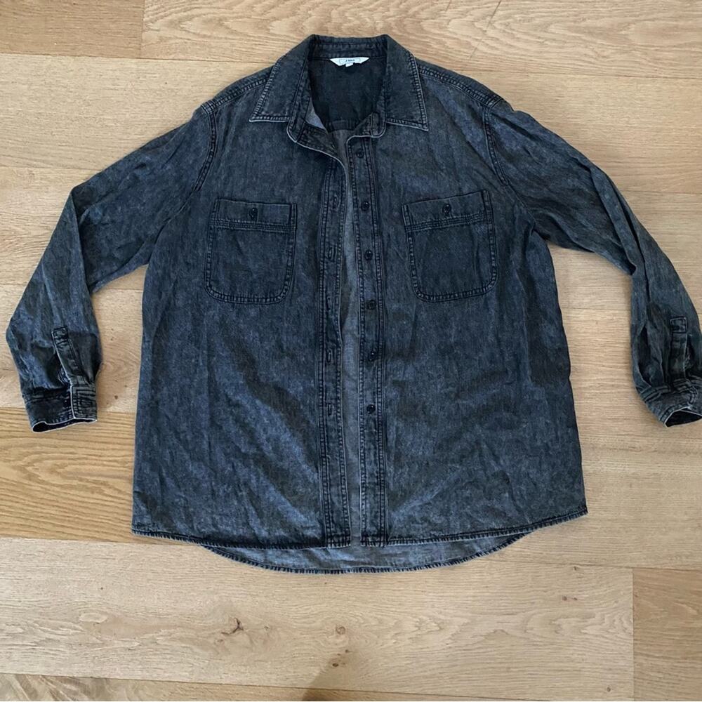 J.Ing Loose Fit Denim Shirt in Black